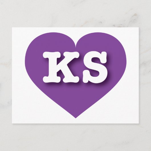 Kansas Lila Heart - I Liebe KS Postkarte (Vorderseite)