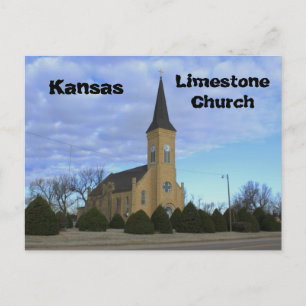 Kansas Limestone Church Post Card Postkarte