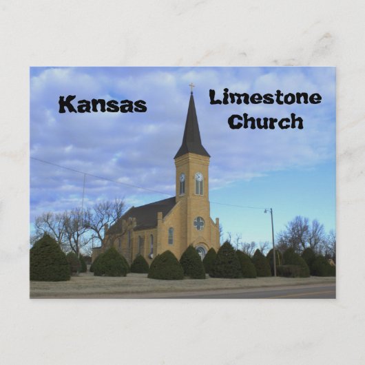 Kansas Limestone Church Post Card Postkarte (Vorderseite)