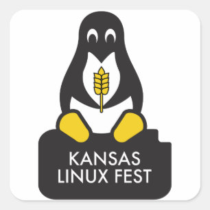 Kansas Linux Fest-Aufkleber Quadratischer Aufkleber