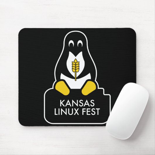 Kansas Linux Fest Mouse Pad Black Mousepad (Mit Mouse)