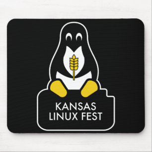 Kansas Linux Fest Mouse Pad Black Mousepad