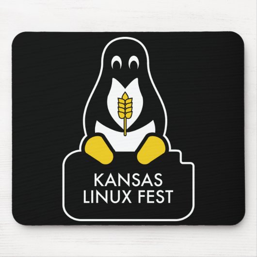 Kansas Linux Fest Mouse Pad Black Mousepad (Vorne)