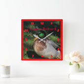 Kansas Mallard Square Wall Clock Quadratische Wanduhr (Zuhause)