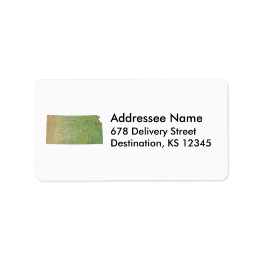 Kansas Map Address Label Adressaufkleber (Vorne)
