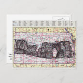 Kansas Map Art Postkarte (Vorne/Hinten)