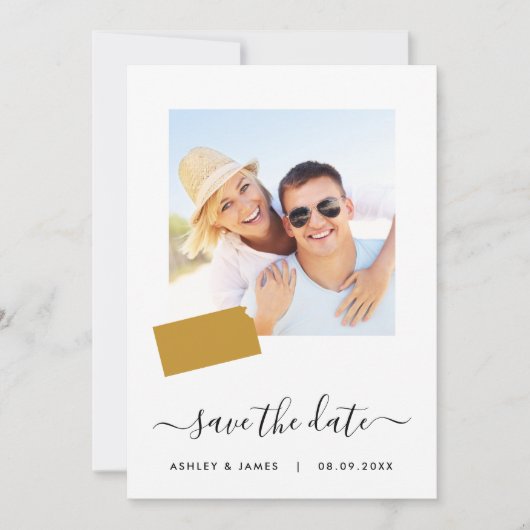 Kansas Map Foto Wedding Save the Date Card (Vorderseite)