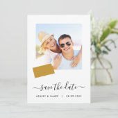 Kansas Map Foto Wedding Save the Date Card (Stehend Vorderseite)