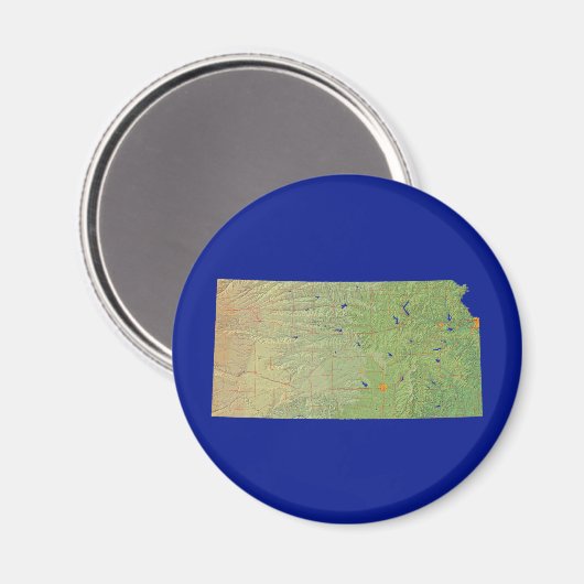Kansas Map Magnet (Vorderseite/Rückseite)