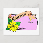 Kansas Map Postkarte (Vorderseite)