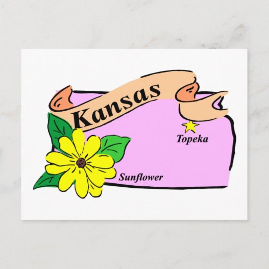 Kansas Map Postkarte (Vorderseite)