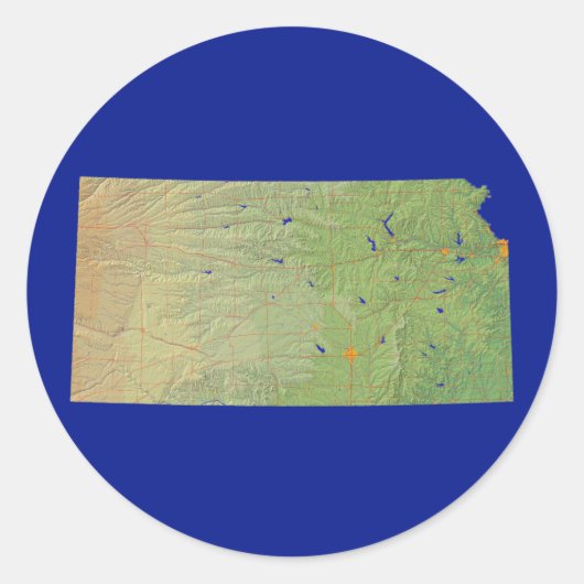 Kansas Map Sticker (Vorderseite)