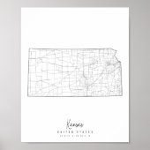 Kansas Minimal Street Map Poster (Vorne)