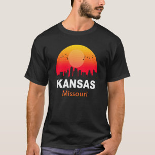 Kansas Missouri Vintag Sunset Retro City Staat USA T-Shirt