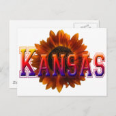 Kansas mit Sonnenblumen Postkarte (Vorne/Hinten)