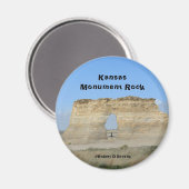 Kansas-Monument-Felsen-runder Magnet (Vorderseite/Rückseite)