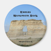 Kansas-Monument-Felsen-runder Magnet (Vorne)