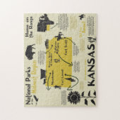 Kansas National Parks Infografik Karte Puzzle (Vertikal)
