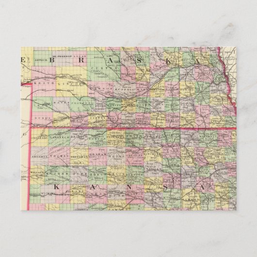 Kansas, Nebraska Postkarte (Vorderseite)