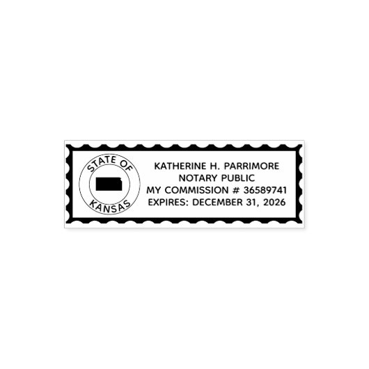 Kansas Notary Public Self Inking Rubber Briefmarke Permastempel (Design)