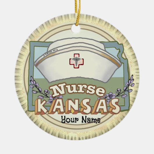 Kansas Nurse Keramik Ornament (Vorne)