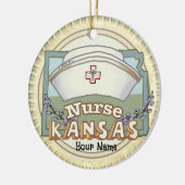 Kansas Nurse Keramik Ornament (Links)