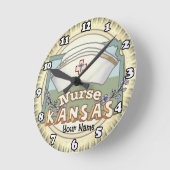 Kansas Nurse Runde Wanduhr (Winkel)