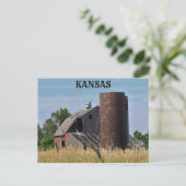 Kansas Old Country Barn Post Card Postkarte (Stehend Vorderseite)