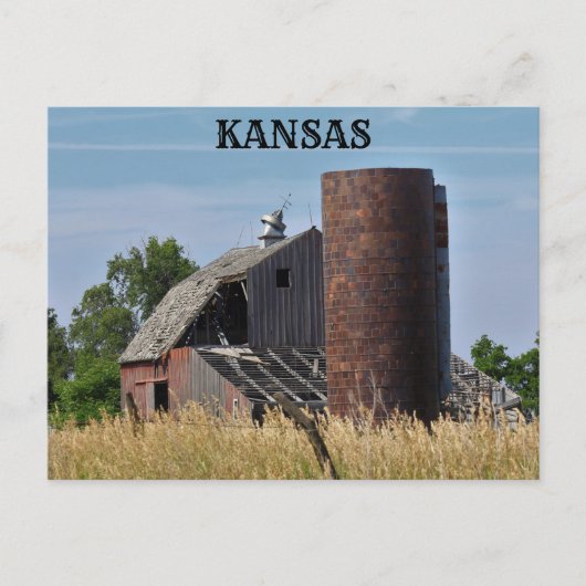 Kansas Old Country Barn Post Card Postkarte (Vorderseite)