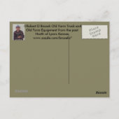 Kansas Old Farm Equipment Post Card Postkarte (Rückseite)