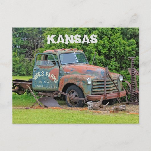 Kansas Old Farm Equipment Post Card Postkarte (Vorderseite)