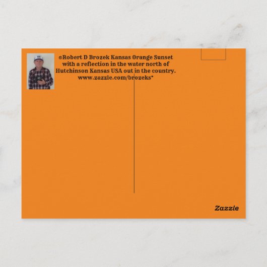 Kansas Orange Sunset w Reflektionskarte Postkarte (Rückseite)