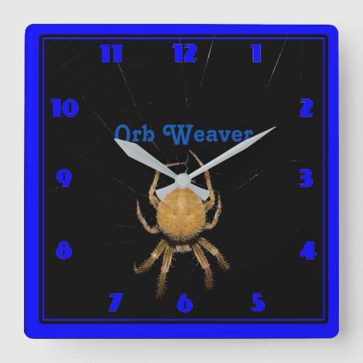 Kansas Orb Weaver Square Uhr (Vorderseite)
