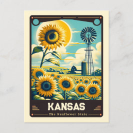 Kansas | Patriotischer Geist Vintag Postkarte