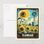 Kansas | Patriotischer Geist Vintag Postkarte (Vorne/Hinten)
