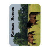 Kansas Pferde auf einer Weide Magnet (Vertikal)