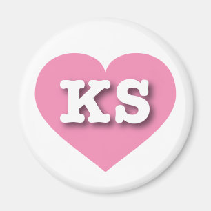 Kansas Pink Heart - I Liebe KS Magnet
