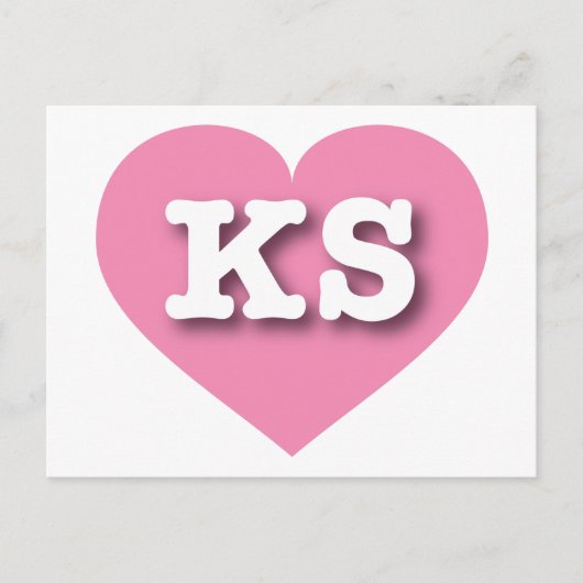 Kansas Pink Heart - I Liebe KS Postkarte (Vorderseite)