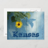 Kansas Postcard: Sonnenblume Postkarte (Vorne/Hinten)
