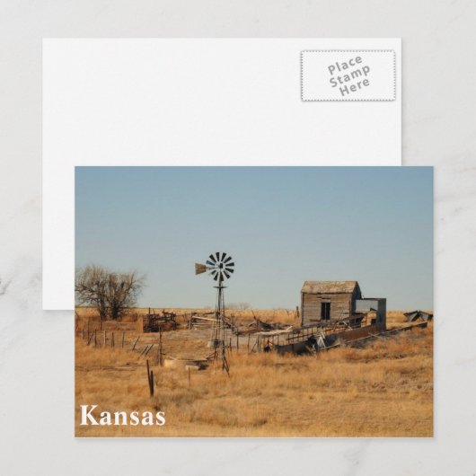Kansas Postkarte (Vorne/Hinten)