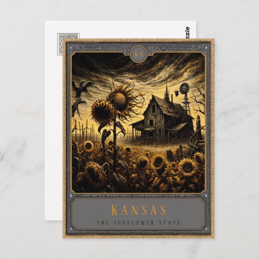 Kansas | Postkarte Gothic Art (Vorne/Hinten)