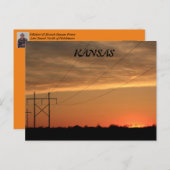 Kansas Power Line Sunset Post Card Postkarte (Vorne/Hinten)