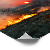 Kansas Prairie Burn bei Sunset Poster (Ecke)