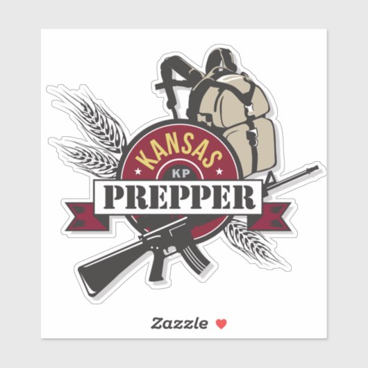 Kansas Prepper Custom Cut Transparenter Sticker (Blatt)