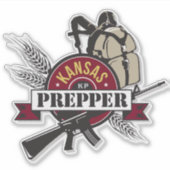 Kansas Prepper Custom Cut Transparenter Sticker (Vorderseite)