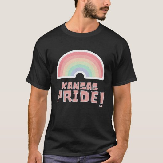 Kansas Pride LGBTQ Cute Rainbow Minimalist Pride T-Shirt (Vorderseite)