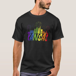 Kansas Pride Skyline Pride Parade Kansas T-Shirt