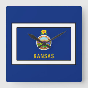 Kansas Quadratische Wanduhr