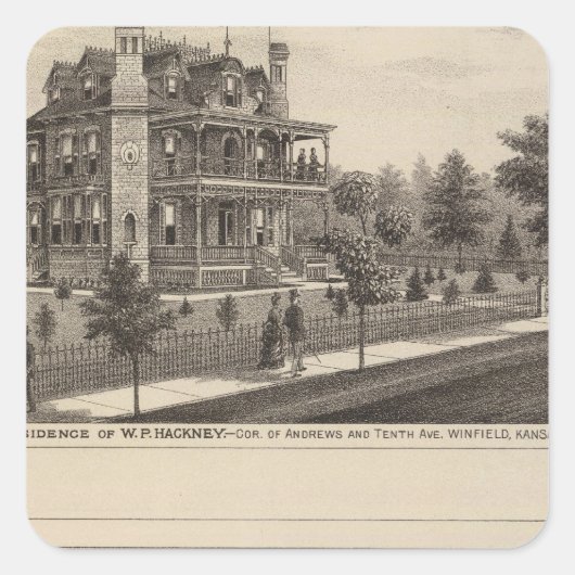 Kansas Quadratischer Aufkleber (Vorderseite)