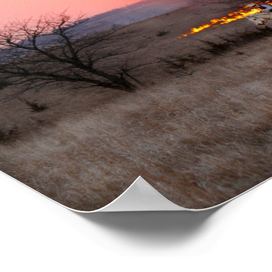Kansas Rancher Karos Fire Line Poster (Ecke)